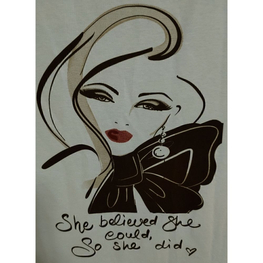 Women's Slogan Sort Sleeve Tee by SHEIN with Tags NWT Size L - Picture 3 of 7